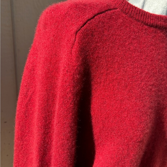 Men's XL Grant Thomas two no ply cashmere 100% Cashmere Red Thick Sweater - Picture 9 of 10